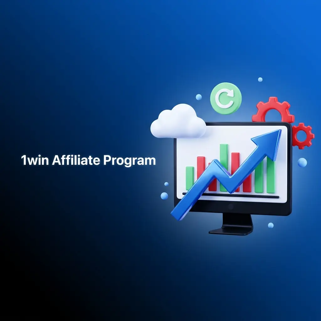 1win affiliate program dashboard with tracking tools, reports, promo materials and flexible commission models for partners