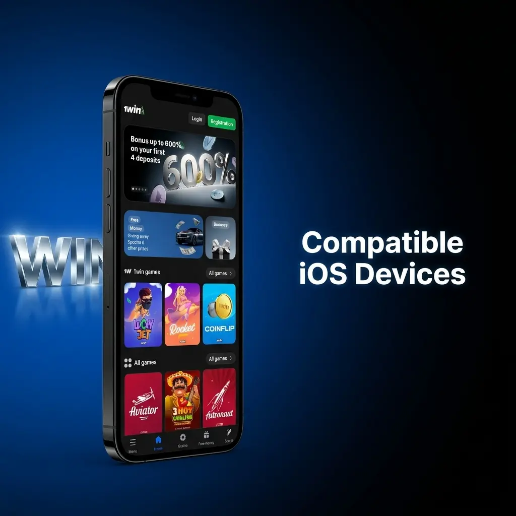 List of compatible iOS devices for 1win app including iPhone X to 17 series and iPad models running iOS 12.0 or above