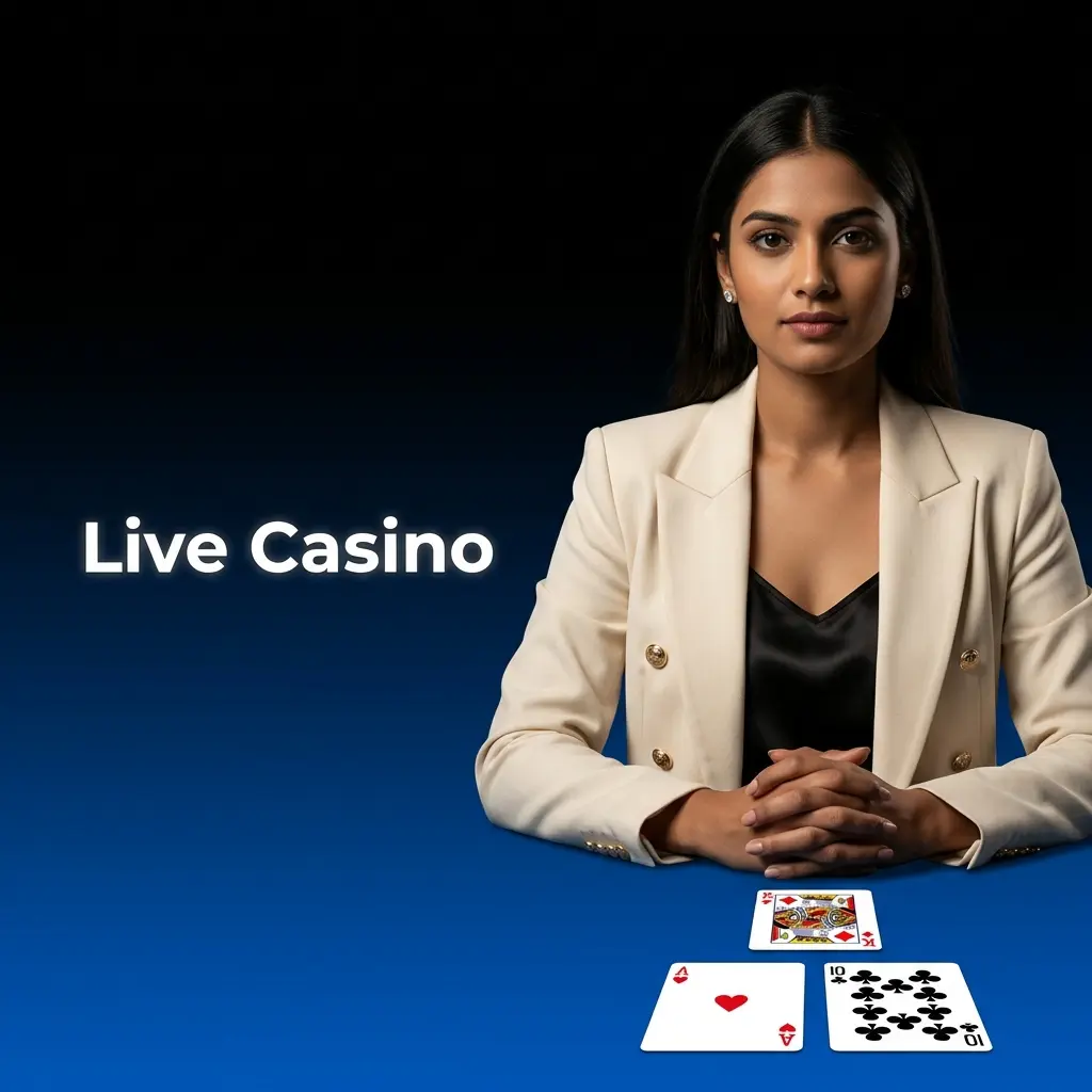 1win live casino dealer table stream showing roulette, blackjack, baccarat, teen patti and andar bahar with stake limits
