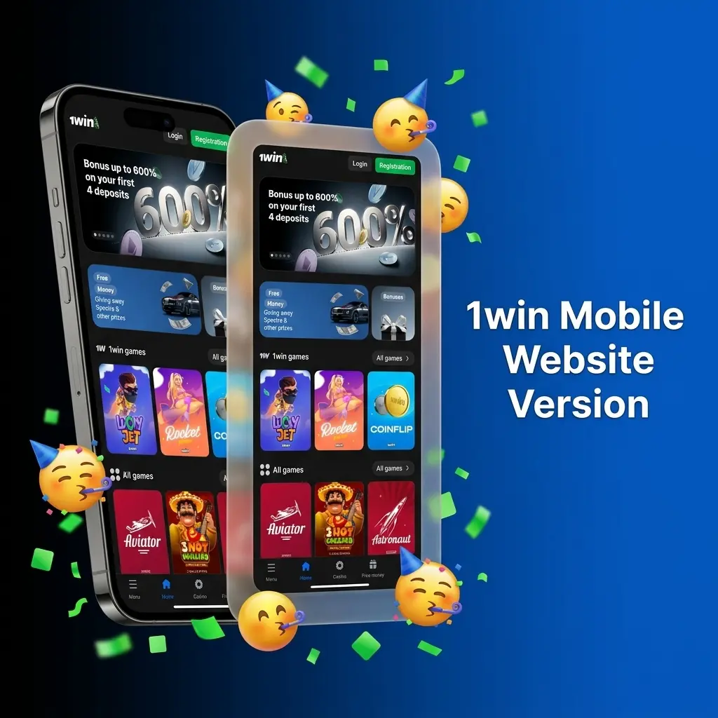 1win mobile website optimised for smartphones and tablets with sports betting, casino games, and live dealer options