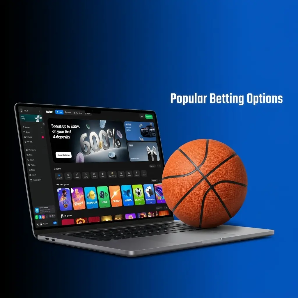 Popular 1win betting options: prematch, live, multi live and outrights, showing markets, odds and bet slip rules
