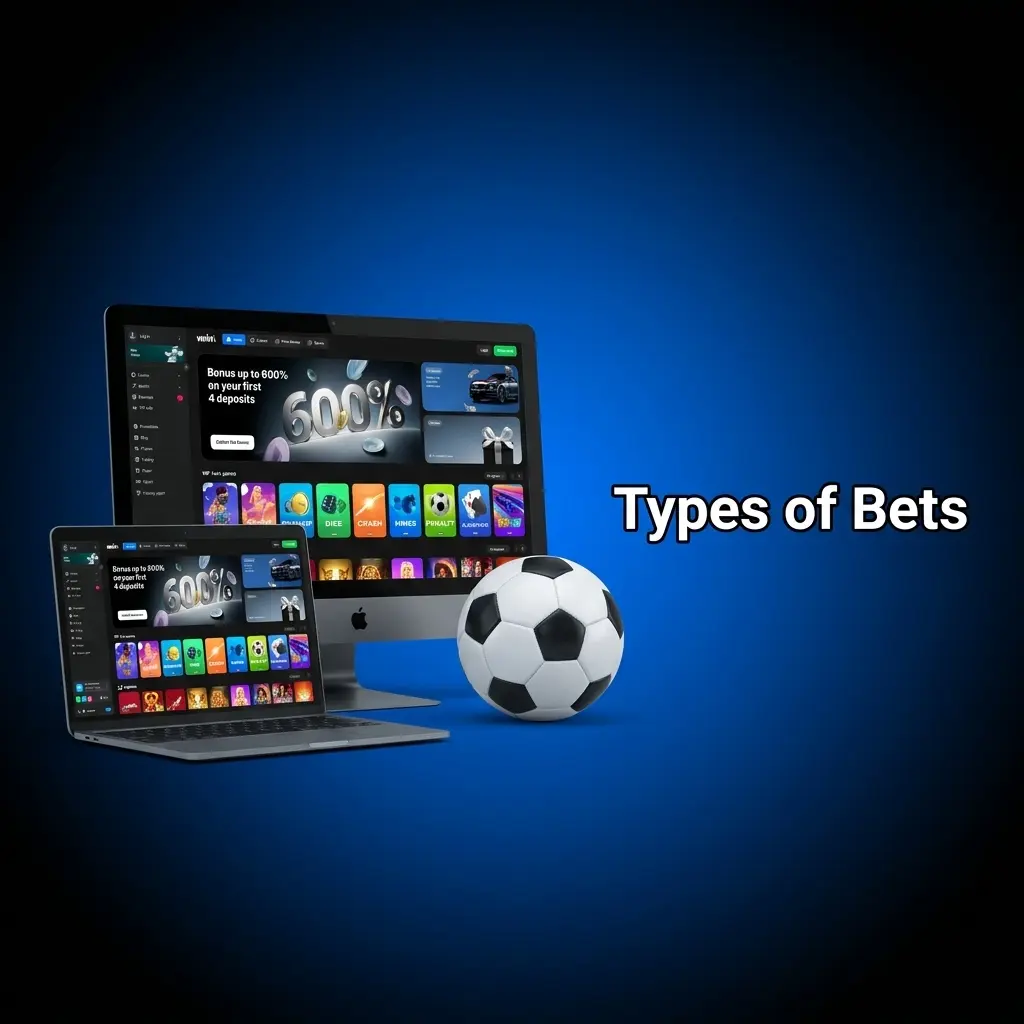 1win India bet types: Single, Express accumulator, System, Chain, plus handicap and totals options for risk control