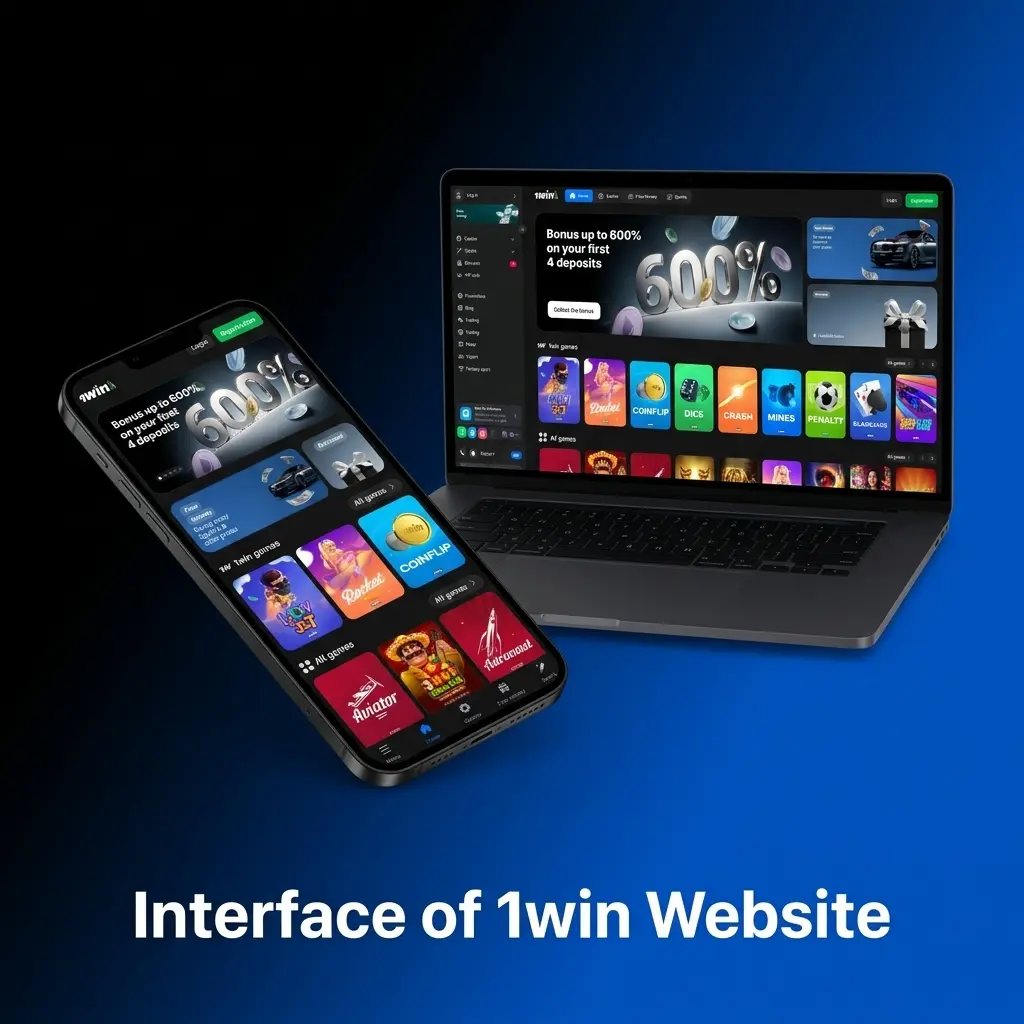 1win India website interface showing top bar with Sports, Live, Casino, Promotions, wallet, and customisation options