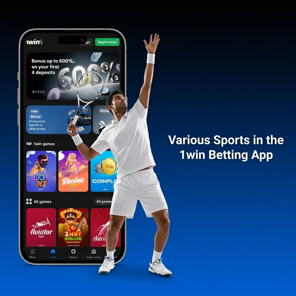 1win betting app sports options including cricket, kabaddi, football, tennis, basketball, eSports for Indian users