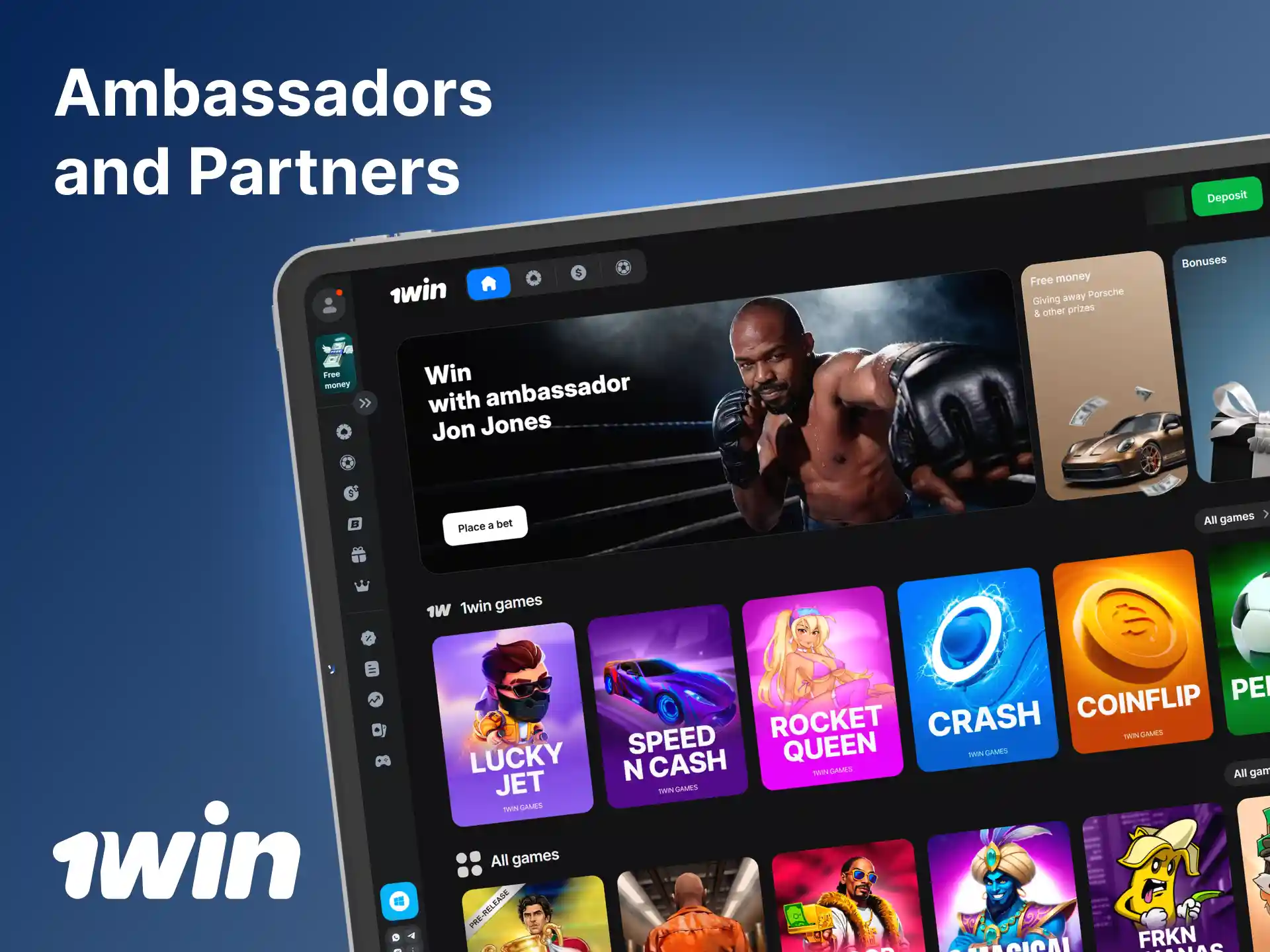 Discover the official brand ambassadors and corporate partners of 1win.